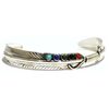 Image 1 : Navajo Multi-Stone Sterling Silver Cuff Bracelet - Chris Charley