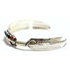 Image 2 : Navajo Multi-Stone Sterling Silver Cuff Bracelet - Chris Charley