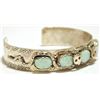 Image 2 : Zuni Opal Sterling Silver Snake Cuff Bracelet - Effie Calavaza