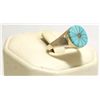 Image 2 : Zuni Turquoise Inlay Sterling Silver Women's Ring - Johnson Laweka