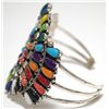 Image 3 : Navajo Multi-Stone Needlepoint Cluster Sterling Silver Cuff Bracelet - Juliana Williams