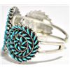 Image 2 : Zuni Turquoise Needlepoint Sterling Silver Cuff Bracelet - Octavius & Irma Seowtewa