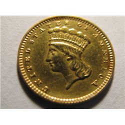 1856 GOLD INDIAN HEAD DOLLAR ANACS AU-50