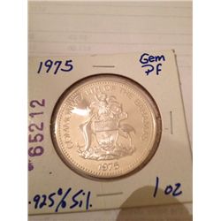 1975 Bahama $2 Silver Coin Gem Proof, 1 OZ .925% Silver