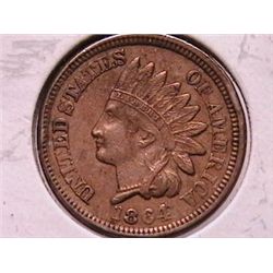 1864 Copper NIckel Indian Cent XF40