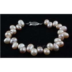 108.76CTW 9" WHITE-PEACH FRESHWATER PEARL BRACELET META