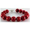 197.54ctw Philippine Red Coral Stone Round Bracelet