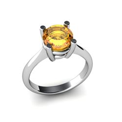 Citrine 1.80ctw Ring 14kt White Gold