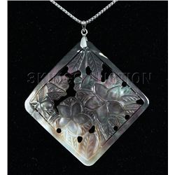 Semi Big 79.45ctw Mother Of Pearl Silver Pendant