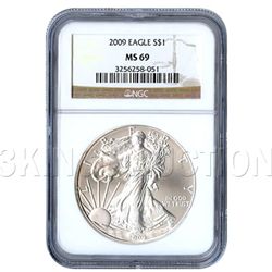 Certified Uncirculated Silver Eagle 2009 MS69