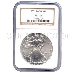 Certified Proof Silver Eagle PF69 2001