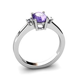 Tanzanite 0.89ctwDiamond Ring14kt White Gold