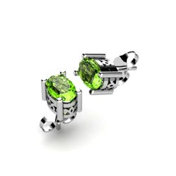 Peridot 1.00ctw Earring 14kt White Gold