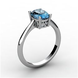 Topaz 1.10 ctw Ring14kt White Gold