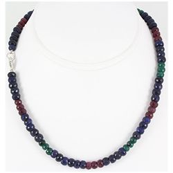 217.72ctw Natural Multi-Color Rondelles Necklace