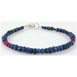 49.25ct Single Faceted Multi-Color Beads Bracelet