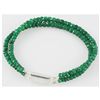 Image 1 : 74.34ct Natural 2 Row Emerald Micro Faceted Bracelet