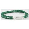 Image 2 : 74.34ct Natural 2 Row Emerald Micro Faceted Bracelet