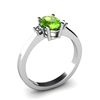 Image 1 : Peridot 0,95 ctw Diamond Ring 14kt White Gold