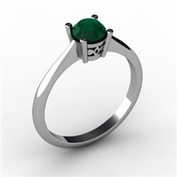 Emerald 0.48 ctw Ring 14kt White Gold