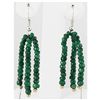 Image 1 : 32.93ct 3 Row Natural Emerald Silver Hook Earring