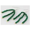 Image 2 : 32.93ct 3 Row Natural Emerald Silver Hook Earring