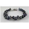 Image 2 : 98.52CTW 9" BLACK FRESHWATER PEARL BRACELET METAL LOCK