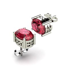 Garnet 2.00ctw Earring 14kt White Gold