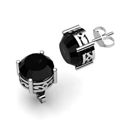 Black Diamond 2..00ctw Earring 14kt White Gold