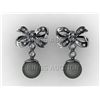 Image 1 : 14MM Tahitian South Sea Pearl Diamond Butterfly Earring
