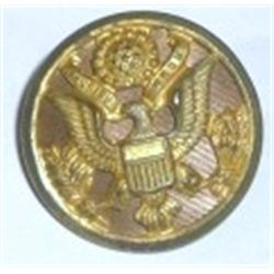 VINTAGE OFFICER MILITARY EAGLE BUTTON STAMPED *WATERBURY BUTTON CO. CONN.*!! BUTTON CAME OUT OF SAFE