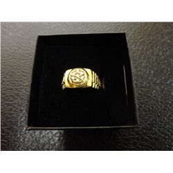 ROLEX STYLE SILVER  RING .21 CTW W/APPRAISAL