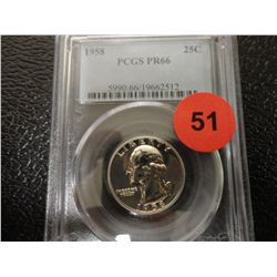 1958 WASHINGTON QTR PCGS PR66