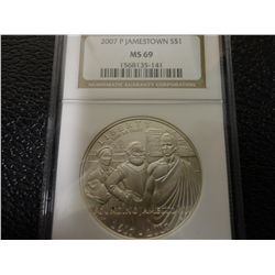 2007-P JAMESTOWN $1.00 COMMEMORATIVE NGC MS69
