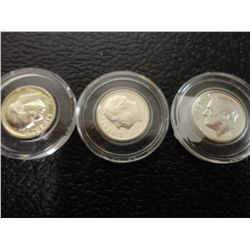 LOT OF 3 ROOSEVELT DIMES PROOF LIKE  ENCASED