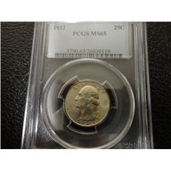 1932 washington quarter pcgs ms 65