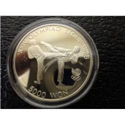 1988 south korean silver  5,000 won pf