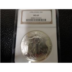 1996 EAGLE-SILVER ngc ms 69
