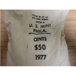 1977-P MINT BAG-5,000 LINCOLN CENTS: + act freight