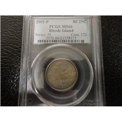 2001-P QTR RHODE ISLAND PCGS MS66