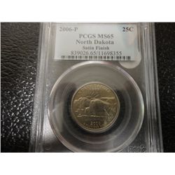 2006-P QTR N. DAKOTA PCGS MS65/satin finish