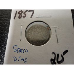 1857 SEATED DIME