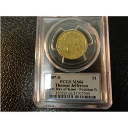 2007-D JEFFERSON DOLLAR PCGS MS66