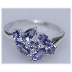 10.10 CTW TANZANITE RING .925 STERLING SILVER