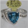 Genuine  3.73 ctw  Blue Topaz Ring  14KT White Gold