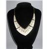 306CTW WHITE VINTAGE BRASS NECKLACE;18INCH
