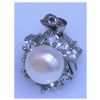 Image 1 : 15.65 CTW WHITE PERAL AND CZ PENDANT