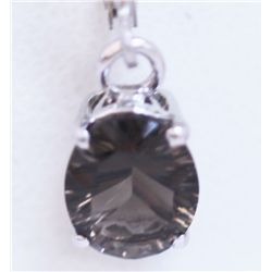 SMOKEY TOPAZ PENDANT .925 STERLING SILVER