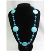 700CTW BLUE TURQUOISE AND BLACK PEARL NECKLACE;AUTHENTI