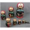 Image 1 : 10 Pc Set Russian Nesting Dolls Hand Painted Romantic